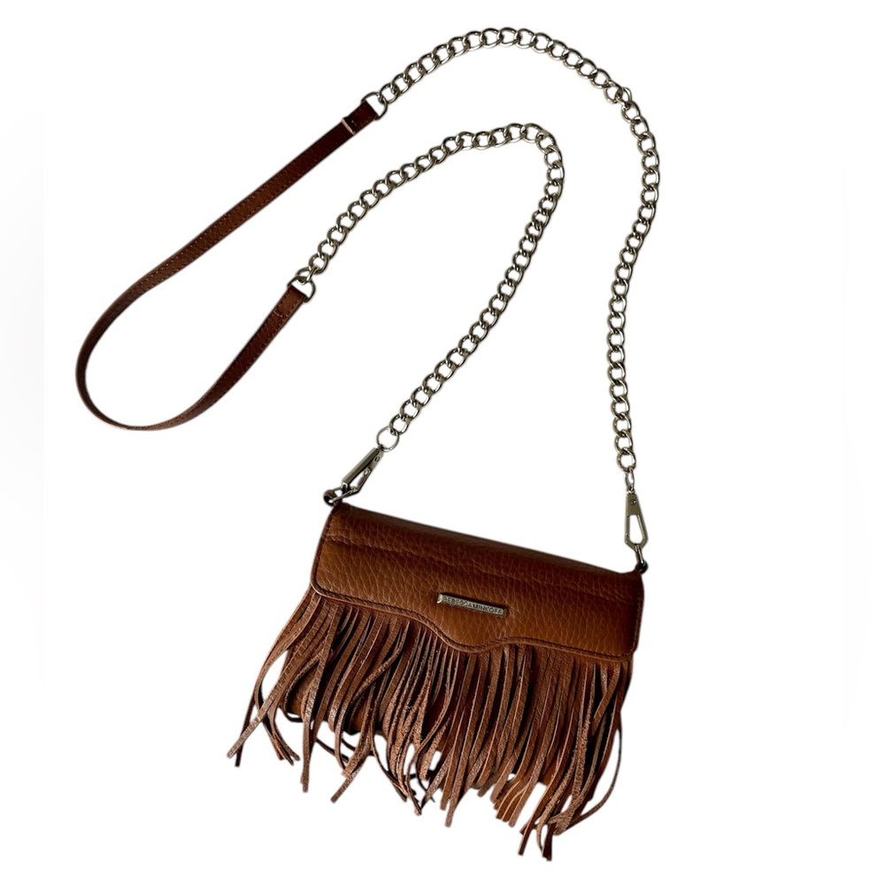 Rebecca Minkoff Convertible Fringe Phone Case Leather Crossbody Bag Wallet